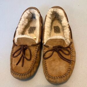 UGG Ansley Chestnut Suede Shearling Moccasin Slippers Women’s 9